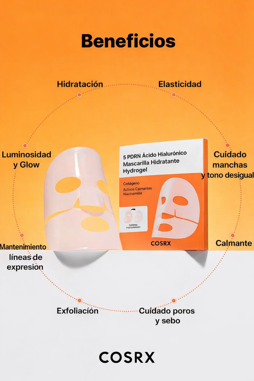 5 PDRN Hyaluronic Acid Vital Hydrating Hydrogel Mask (3 mascarillas)