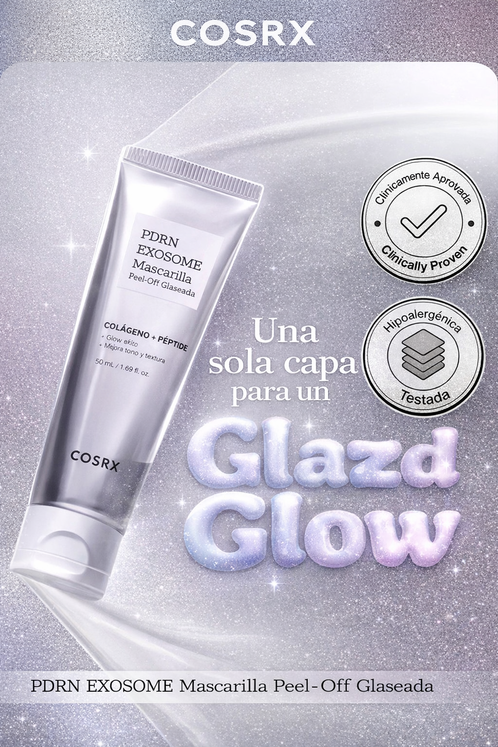 COSRX PDRN Exosome Skinplaning Glaze Mask | Mascarilla peel-off efecto glass skin | Glow, firmeza e hidratación intensiva