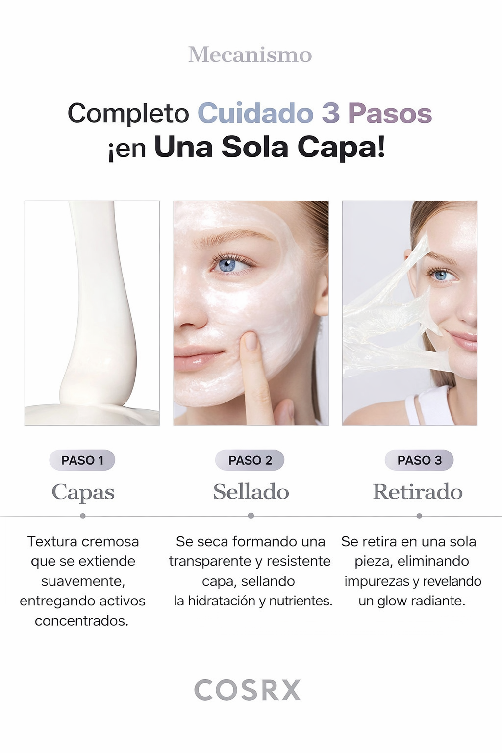 COSRX PDRN Exosome Skinplaning Glaze Mask | Mascarilla peel-off efecto glass skin | Glow, firmeza e hidratación intensiva