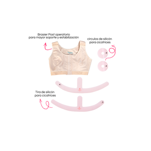 KIT MASTOPEXIA, Brasier + lamina de silicón areola + lamina de silicón mastopexia