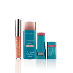 Kit Protección facial 360 con color, Shield Flex + Color Balm + Lip Shine ✨