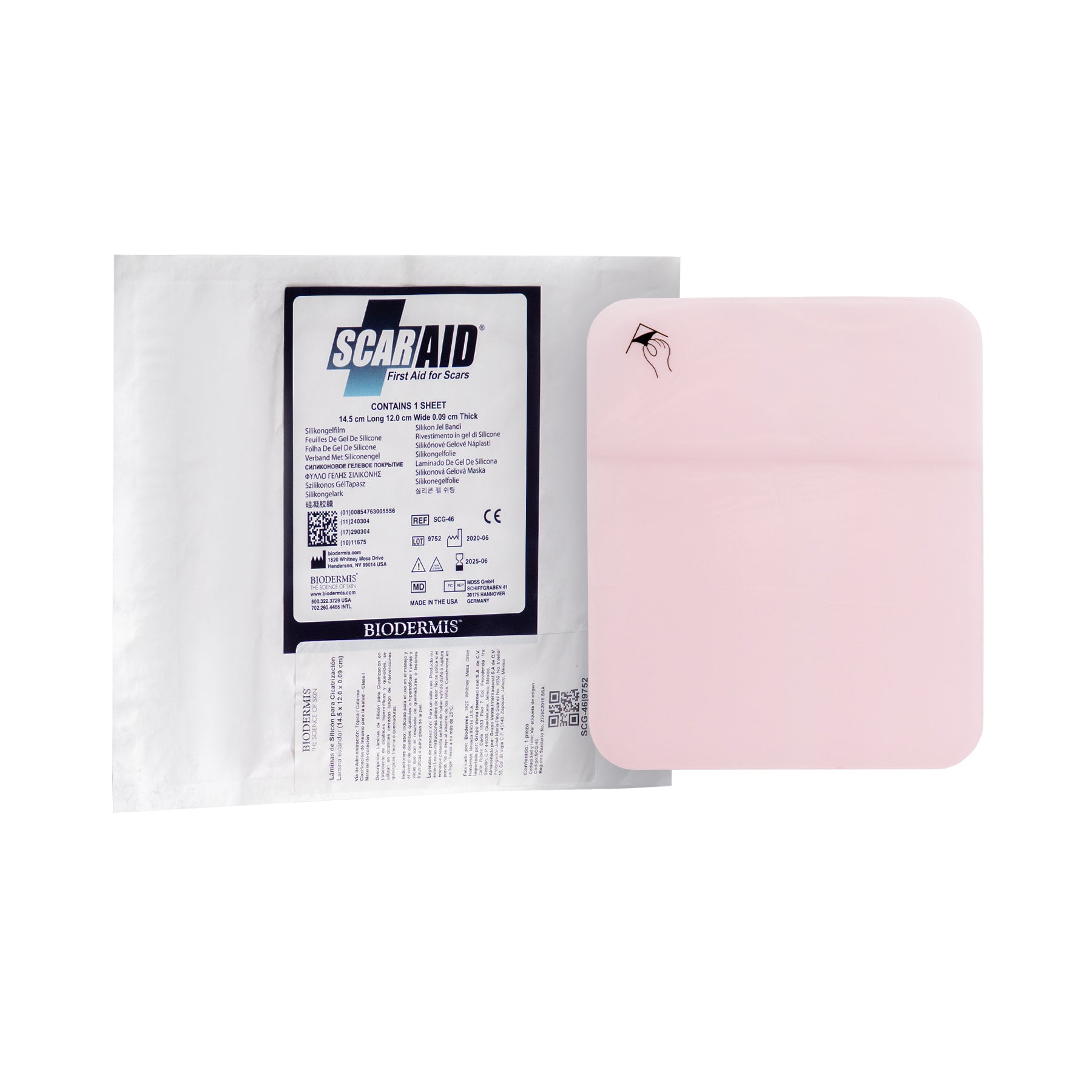 Scar Aid, lámina de silicón grado médico, reduce cicatrices medianas a grandes. 1 pieza