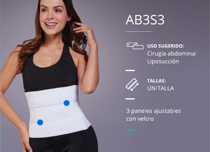 Banda abdominal ajustable unisex de 3 paneles separados