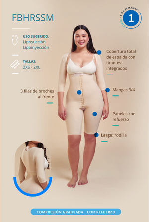 Faja Post Operatoria de Cuerpo Completo Con Broches, Primera Etapa