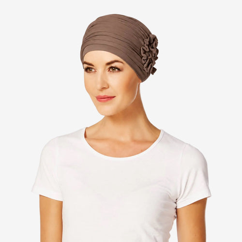 Turbante oncológico, flor de loto