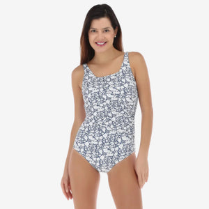 Traje de baño post mastectomía, diseño estampado floral