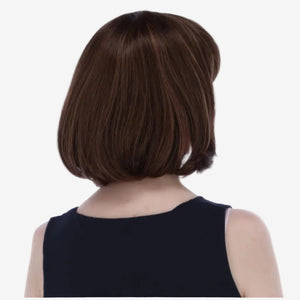 Nina, peluca de cabello natural corte bob largo con flequillo lateral