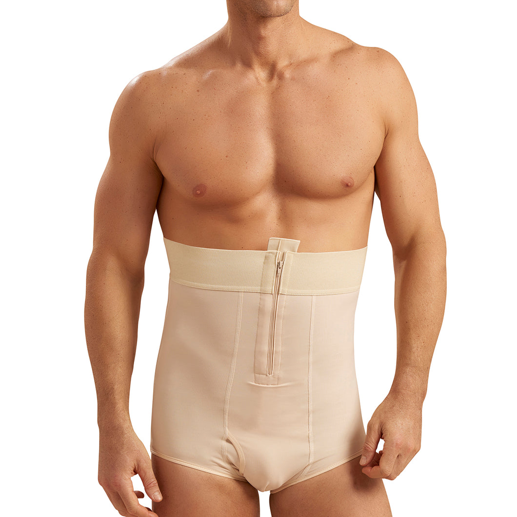 Faja post operatoria masculina tipo calzón, abdominoplastía, liposucción